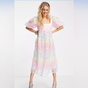 Labelrail x Rachel Burke 3d floral midi dress